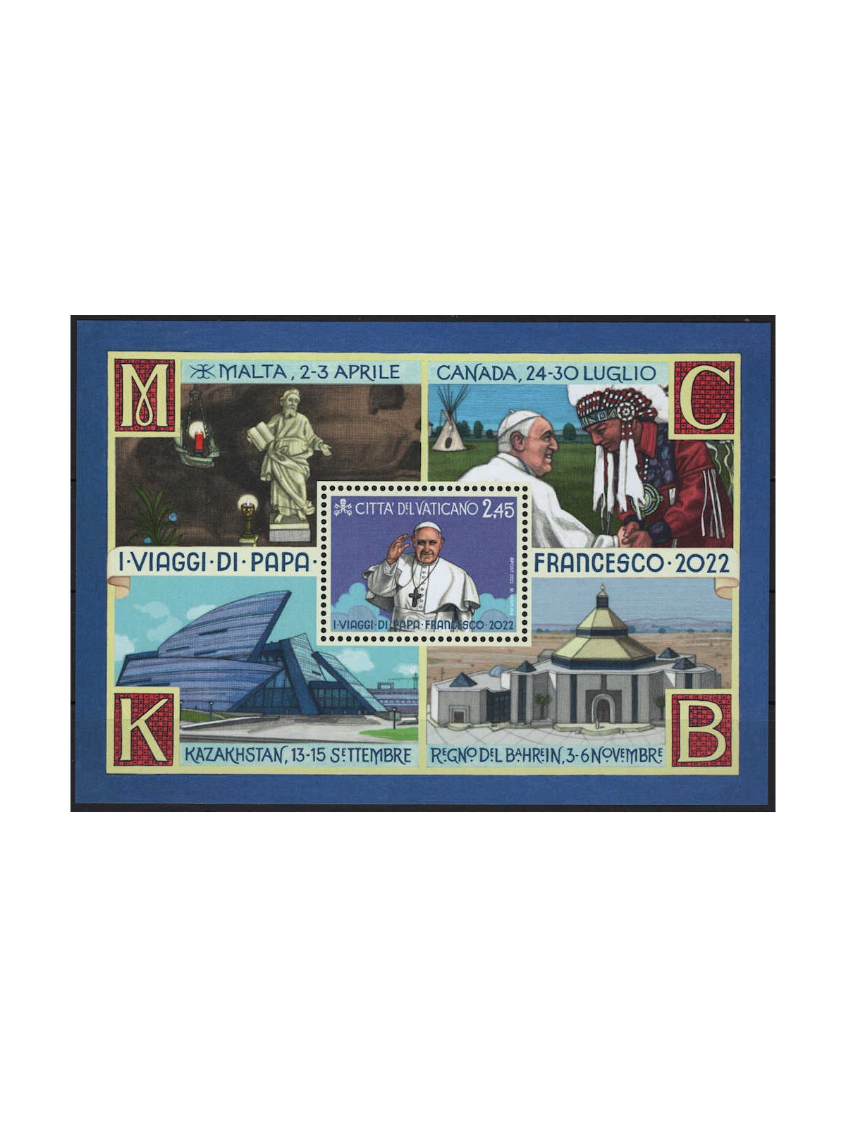 VATICAN 2023 The Pope’s Trips s/s MNH**
