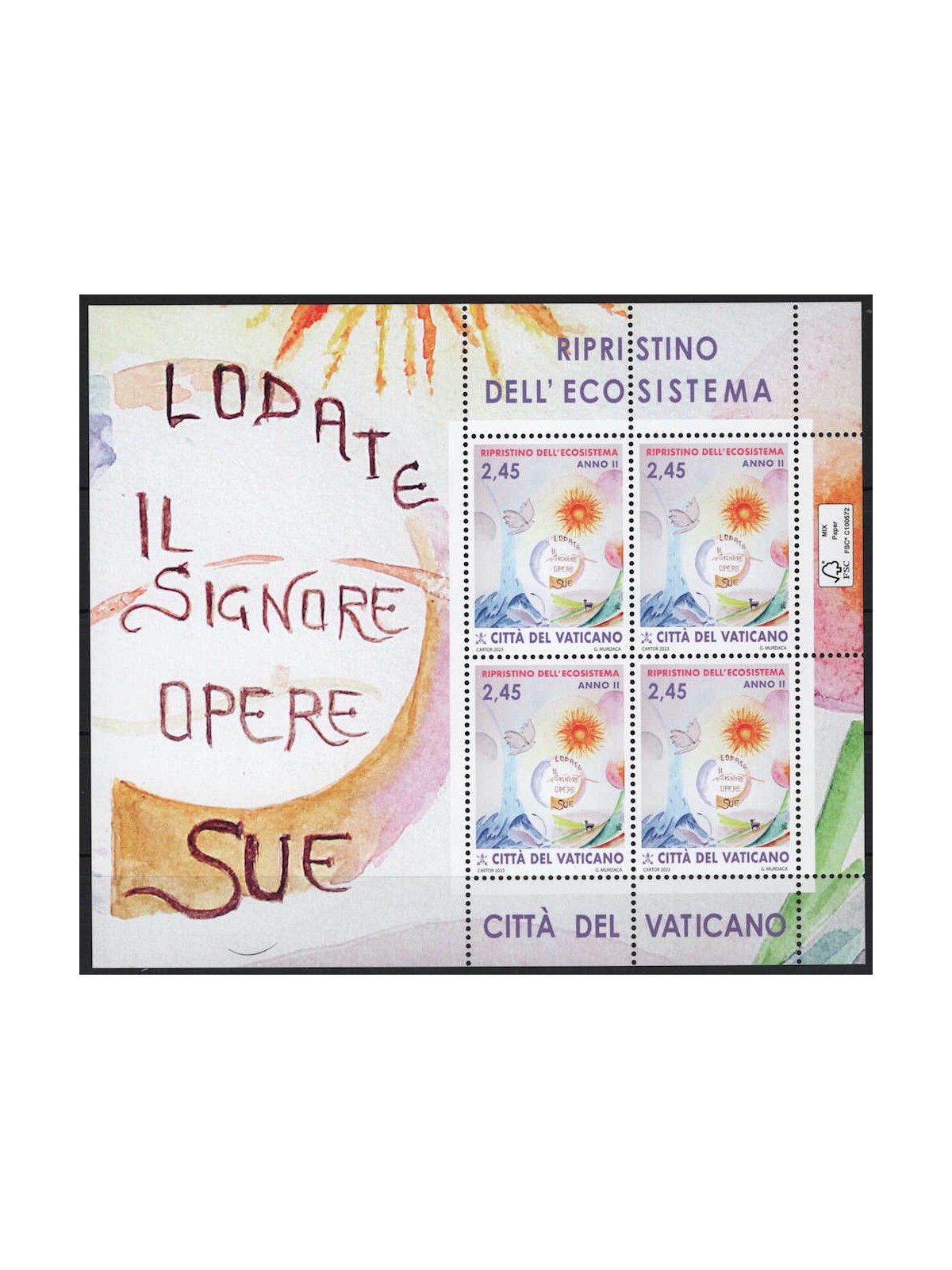 VATICAN 2023 Ecosystem restoration m/s MNH**