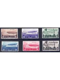 CYRENAICA 1933 Zeppelin Cruise 6v MNH** ©