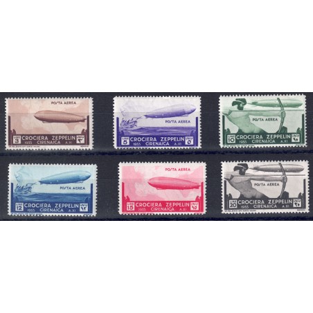 CYRENAICA 1933 Zeppelin Cruise 6v MNH** ©