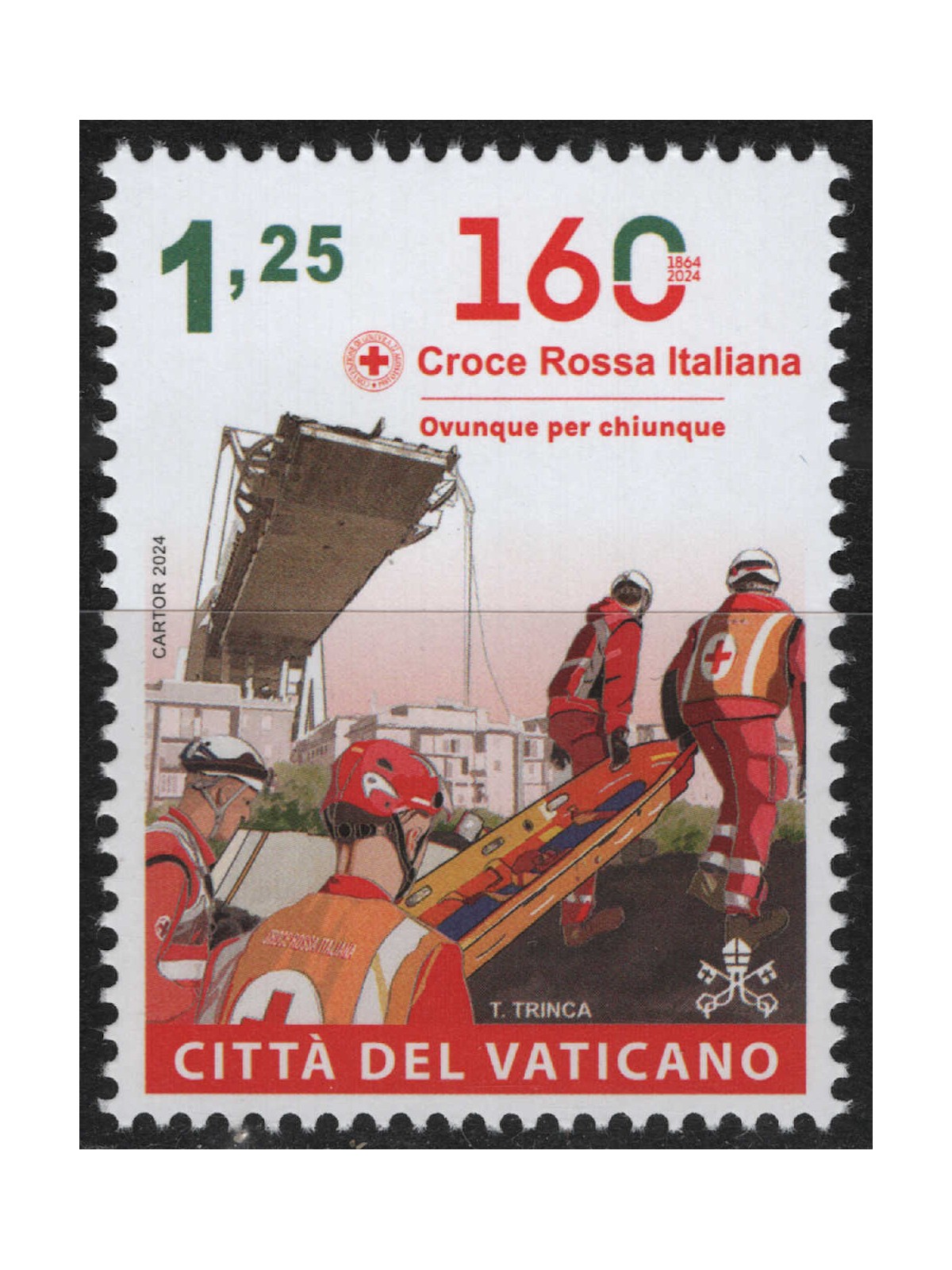 VATICANO 2024 Croce Rossa MNH**