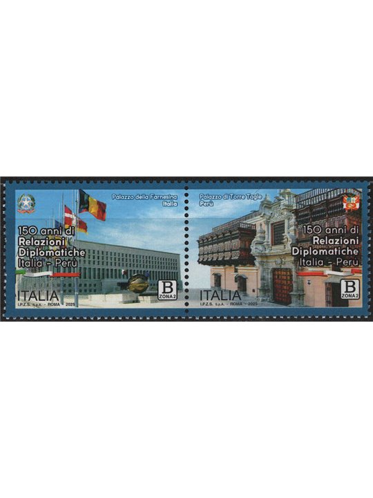 ITALIA 2025 Relazioni Diplomatiche con Perù 2v MNH**