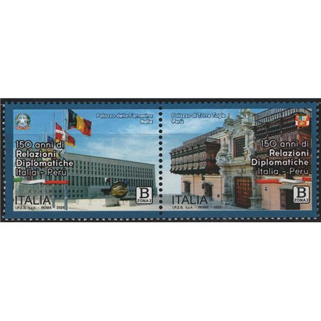 ITALIA 2025 Relazioni Diplomatiche con Perù 2v MNH**