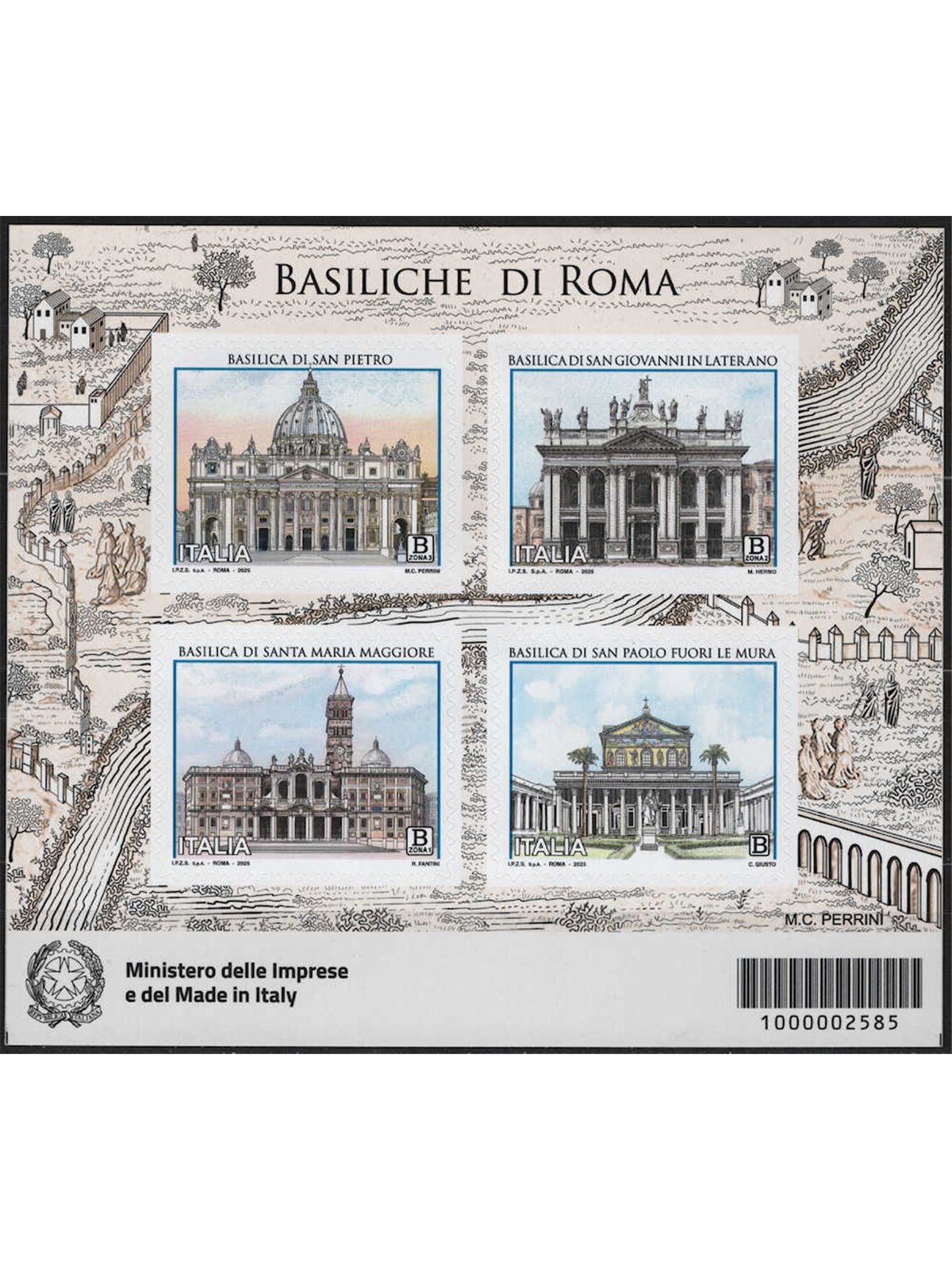 ITALY 2025 Basilicas of Rome BF MNH**