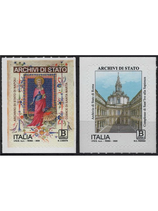 ITALIA 2025 Archivi di Stato 2v MNH**
