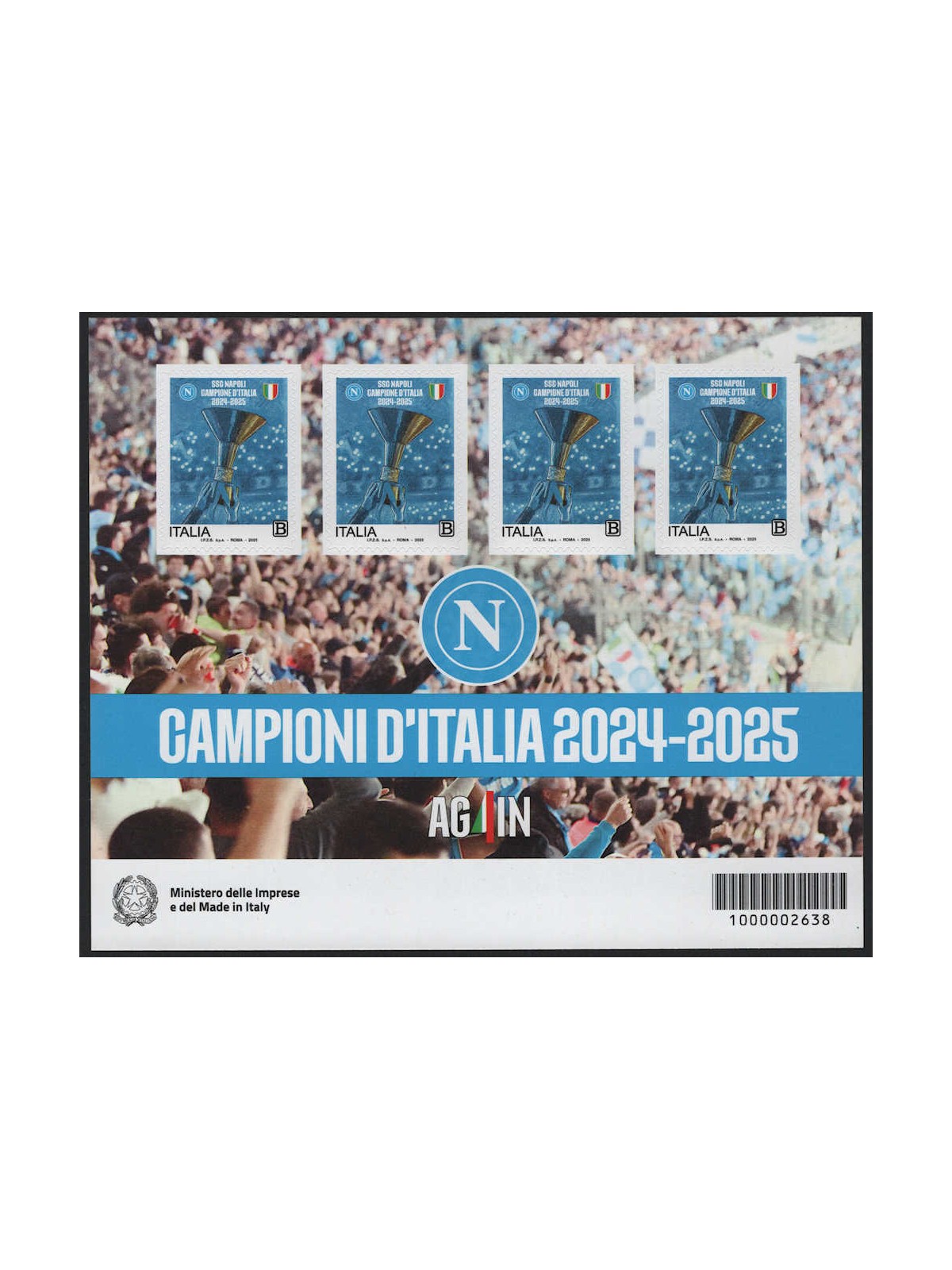 ITALY 2025 Napoli Italian Champions m/s MNH**