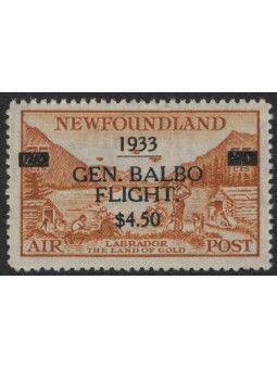 NewFoundland (Terranova) 1933 Generale Balbo Flight $ 4,50 su 75c. MNH**