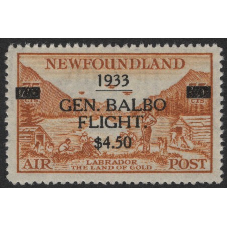 NewFoundland (Terranova) 1933 Generale Balbo Flight $ 4,50 su 75c. MNH**