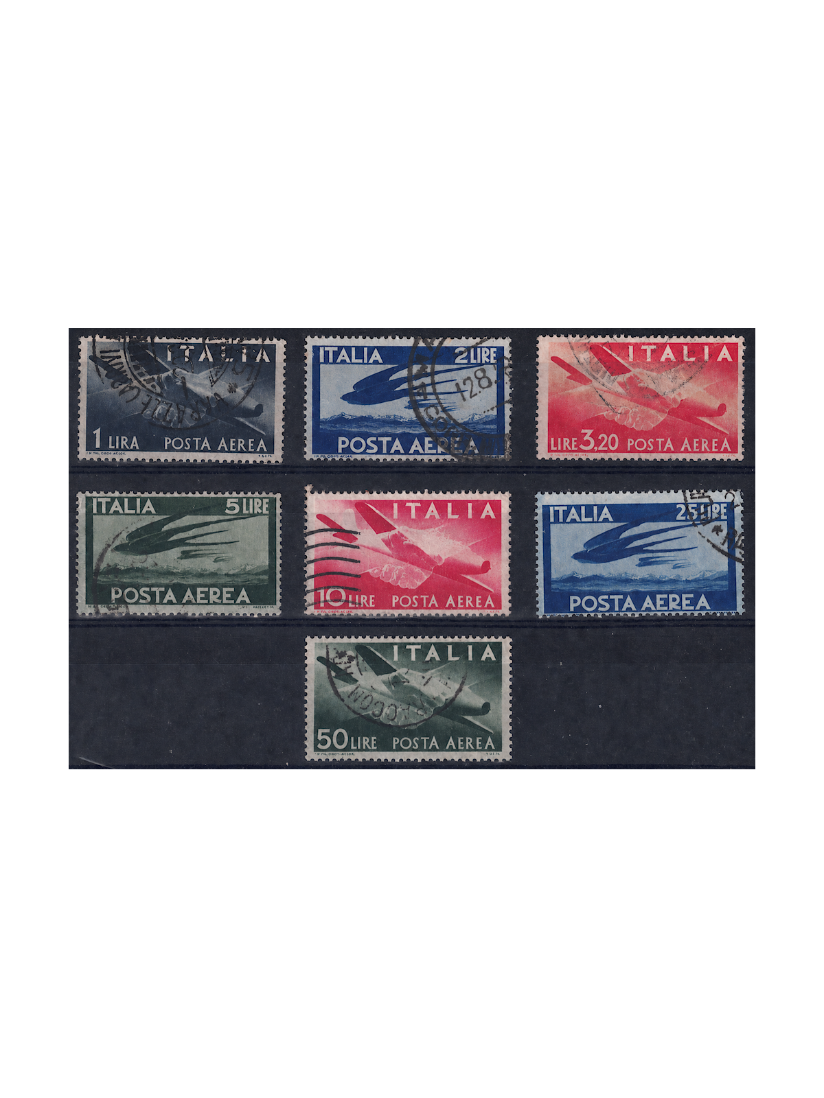 ITALY 1946-48 Democratic (airmail) 7v us
