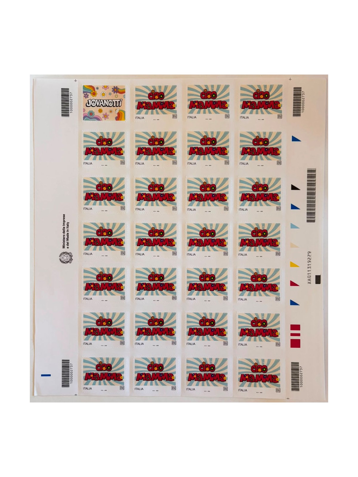 ITALIA 2026 Ciao Mamma Jovanotti (foglio intero) MNH**