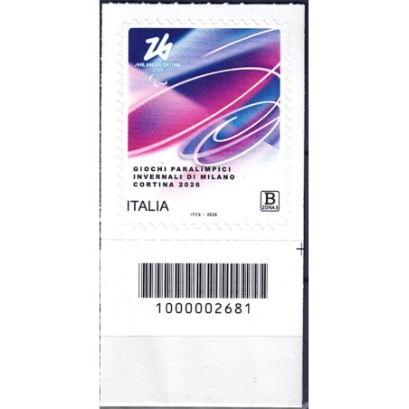 ITALIA 2026 Winter Olympic and Paralympic Games CB aid MNH**