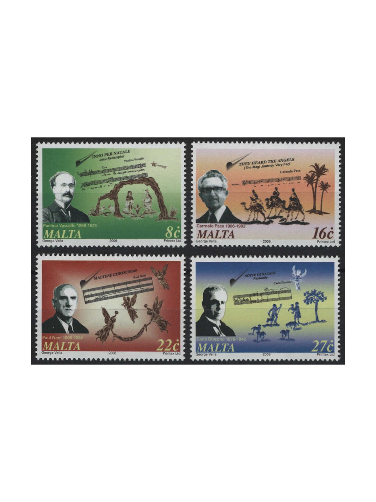MALTA 2006 Christmas (Composers) 4v MNH**