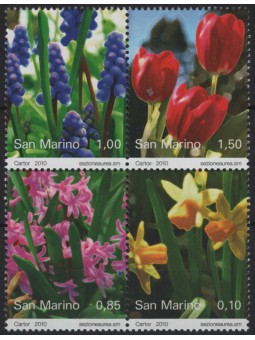 SAN MARINO 2010 Fiori 4v MNH**
