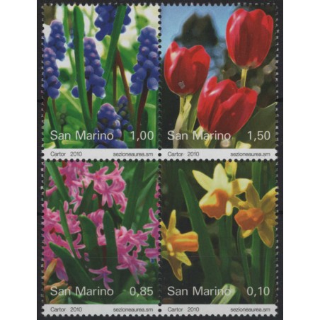 SAN MARINO 2010 Flowers 4v MNH**
