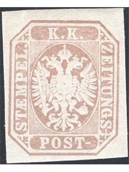 Lombardy-Venetia 1863 Newspaper stamps Austro-Hungarian coat of arms (1.05 s.) grey-brown no. 11. CiBaFil certificate Cat. €375 