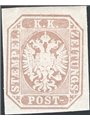 Lombardo Veneto 1863 Francobolli per giornali Stemma austro-ungarico (1,05 s.) bruno grigio n° 11 Cert. CiBaFil Cat. € 375 (**)