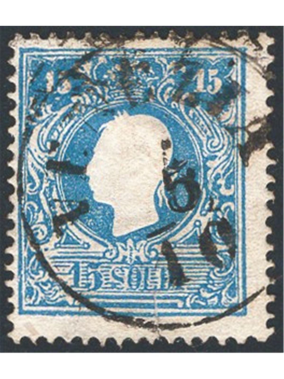 Lombardo Veneto 1859 Francesco Giuseppe 15 c. azzurro n° 32 Cat. € 250 (U)