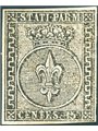Parma 1852 Giglio borbonico 15 c. rosa n° 3. Firm. Chia AD Cert. Biondi Cat. € 18.000 (*)