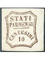 Parma 1859 Gov. Provv. 10 c. bruno n° 14 Cert. Biondi Cat. € 2.200 (*)