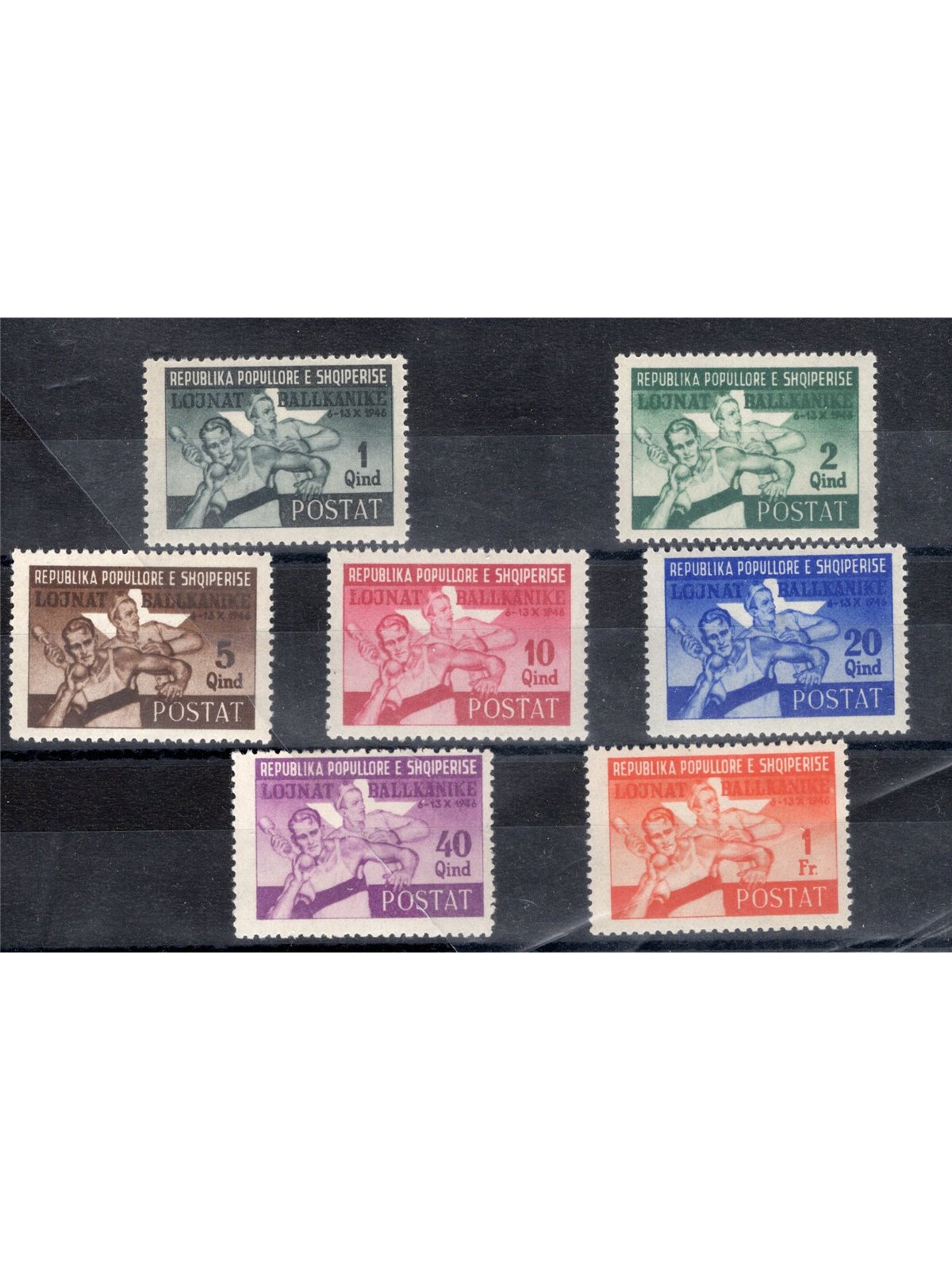 Albania 1947 Giochi Balcanici di Tirana serie n° 347/53 Cat. € 180 (**)