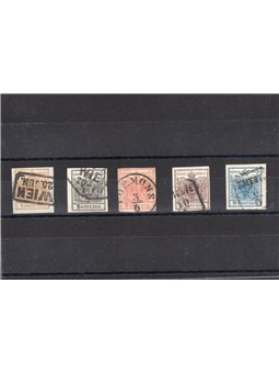 Austria 1850 Aquila bicipite serie n° 1/5 su carta a mano Cert. CiBaFil Cat. € 430 (U)