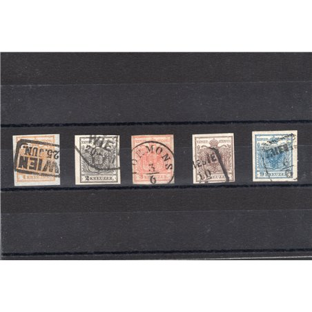 Austria 1850 Double-headed Eagle series No. 1/5 on handmade paper Cert. CiBaFil Cat. €430 (U)