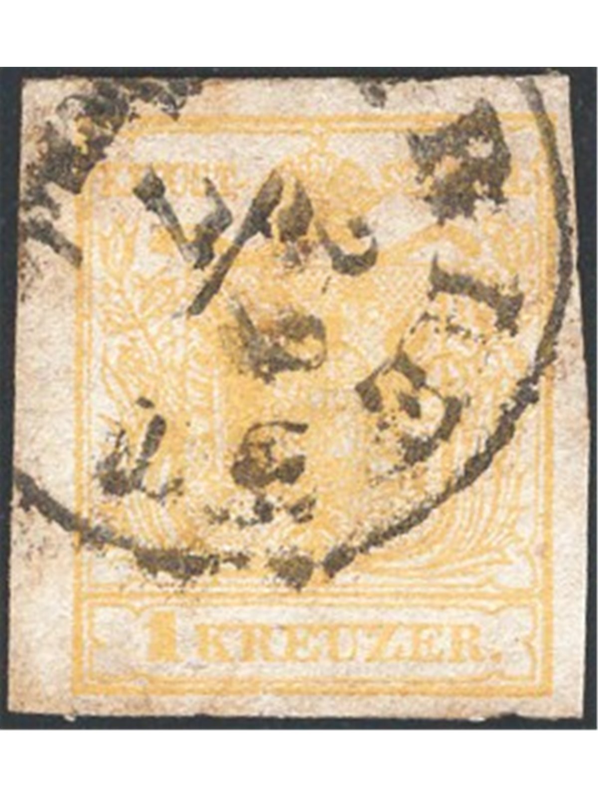 Austria 1850 Aquila bicipite 1 k. giallo n° 1 Cat. € 240 (U)
