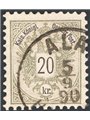 Austria 1883 Aquila bicipite con cifra in nero al centro 20 k. grigio lilla dent. 10½ n° 44 Cert. CiBaFil Cat. € 500 (U)