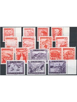 Austria 1947/48 Paesaggi serie n° 697/711 Cat. € 105 (**)