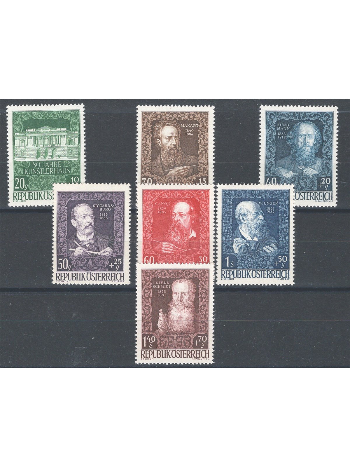 Austria 1948 Artisti serie n° 732/38 Cat. € 63 (**)
