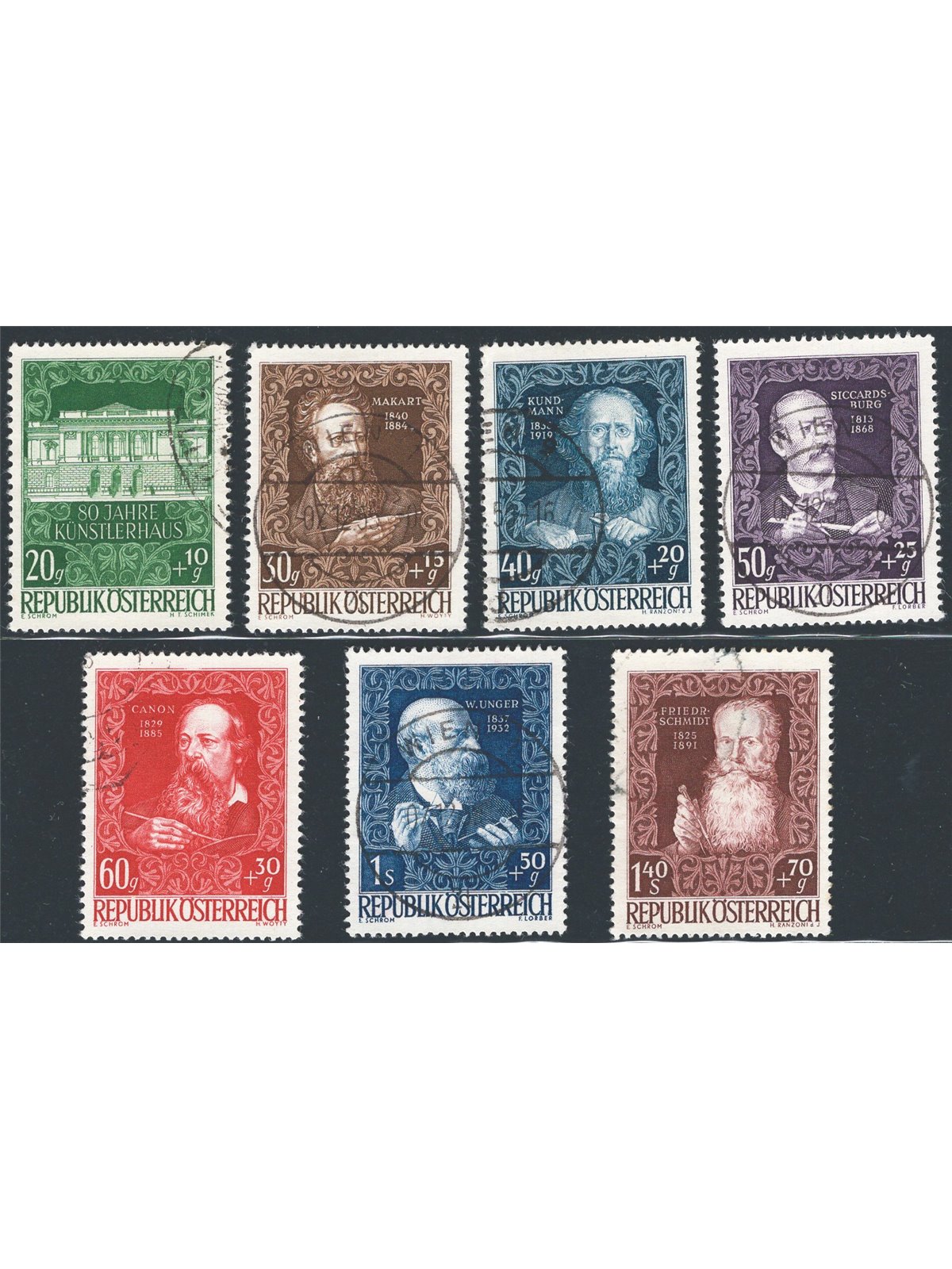 Austria 1948 Artisti serie n° 732/38 Cat. € 58 (**)