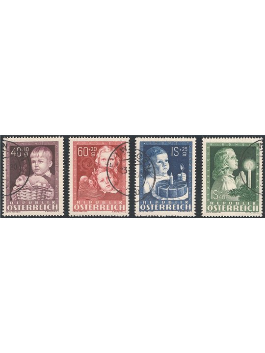 Austria 1949 Opere d'Infanzia serie n° 765/68 Cat. € 100 (U) 