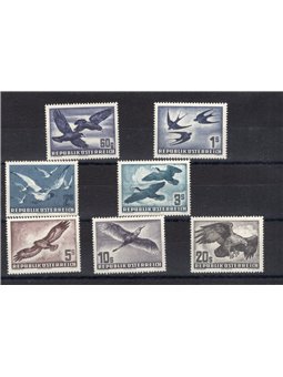 Austria 1950/53 P.A. Uccelli serie n° 54/60 Cert. CiBaFil Cert. Massenzini Cat. € 500 (**)