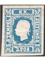 Austria 1858 Francobolli per giornali Francesco Giuseppe a sinistra (1,05 k.) Unif. n° 5 Cert. Apicella Cat. € 2.000 (*)