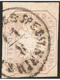 Austria 1863 Coat of Arms newspaper stamps (1.05 k.) grey-brown No. 8 Cat. €140 (U)
