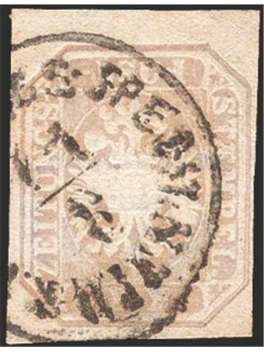 Austria 1863 Francobolli per giornali Stemma (1,05 k.) bruno grigio n° 8 Cat. € 140 (U)