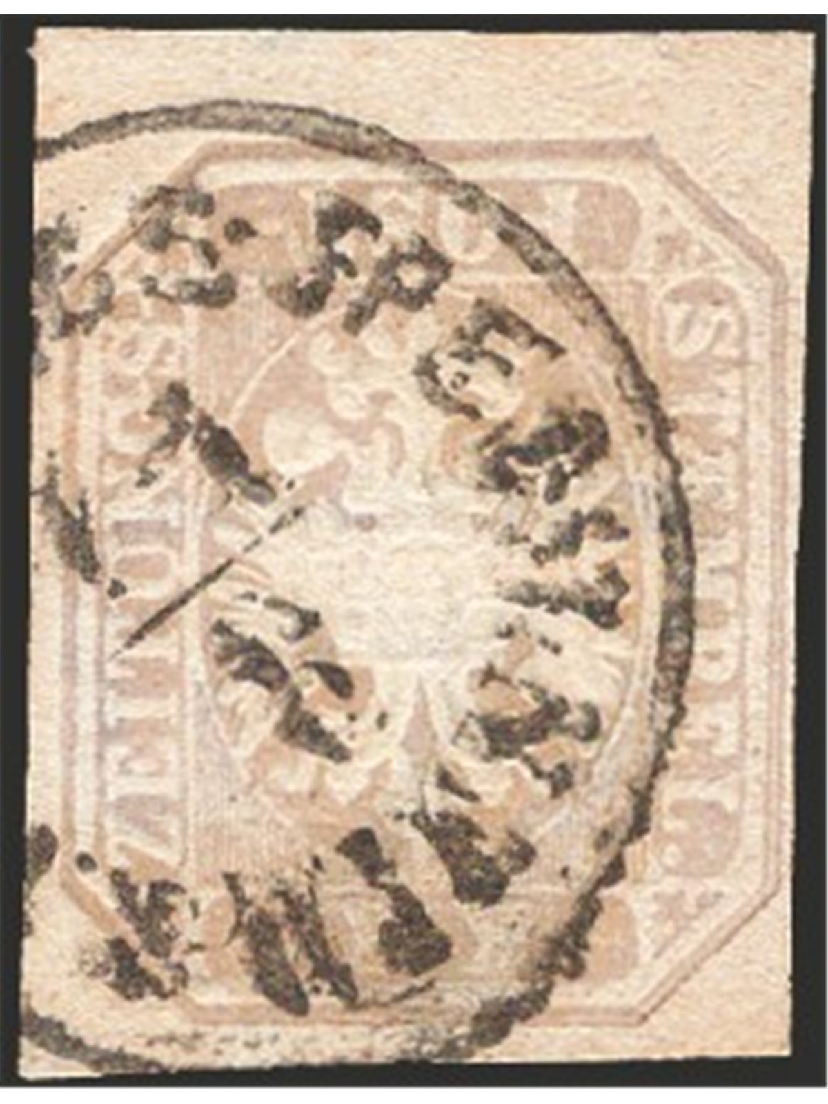 Austria 1863 Coat of Arms newspaper stamps (1.05 k.) grey-brown No. 8 Cat. €140 (U)