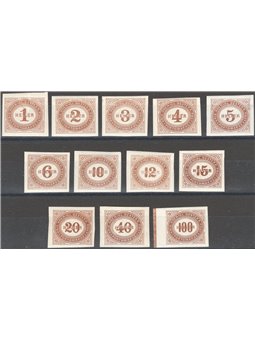 Austria 1899 Postage mark with numerals in an oval and values in heller series no. 10/21 Cat. € 100 (*)