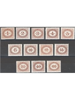 Austria 1900 Postage mark with numerals in an oval and values in heller series no. 22/23 Cat. € 100 (*)