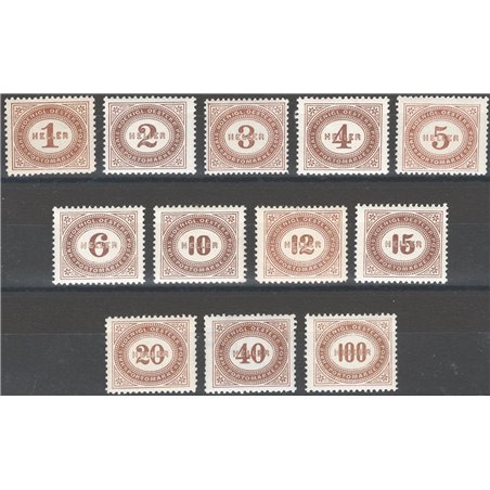 Austria 1900 Segnatasse cifra in ovale con valori in heller serie n° 22/23 Cat. € 100 (*)