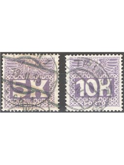 Austria 1911 Segnatasse cifra in rettangolo alti valori serie n° 44/45 Cat. € 30 (U)