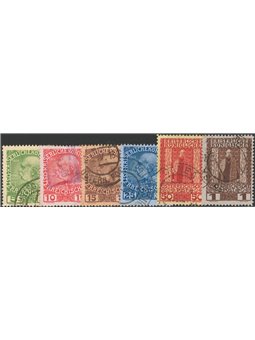 Austria-Crete 1908/14 1908 Austrian types with values in centime francs series no. 15/20 Cat. €140 (U)