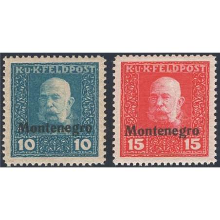 Montenegro 1917 Franz Joseph I with the inscription “ MONTENEGRO” series no. 3/4 (**)