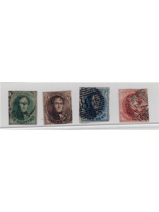 Belgium 1858/61 King Leopold I series no. 9/12 Cat. €512 (U)