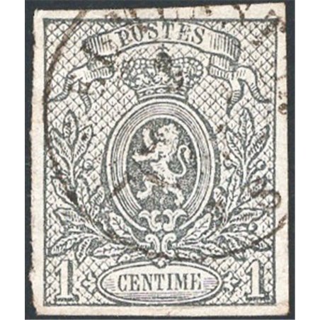 Belgio 1866 Stemma 1 c. grigio n° 22 Cat. € 215 (U)