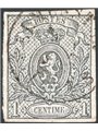 Belgio 1866 Stemma 1 c. grigio n° 22 Cat. € 215 (U)