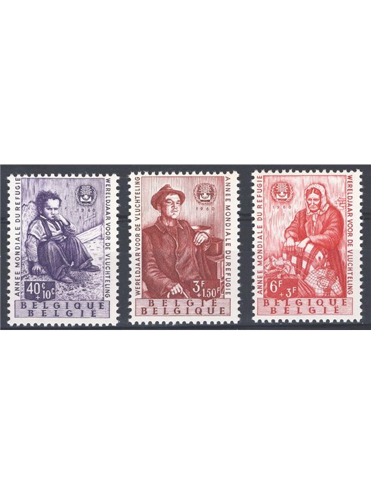 Belgio 1960 Anno del rifugiato serie n° 1128/30 Cat. € 75 (**)