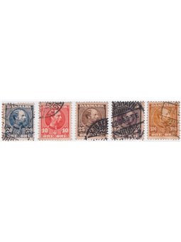 Denmark 1904/5 Christian IX series nos. 43/47 Cat. €140 (U)