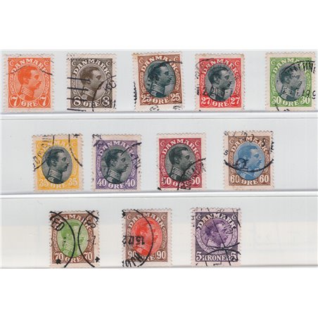 Danimarca 1918/20 Cristiano X serie n° 105/16 Cat. € 135 (U)