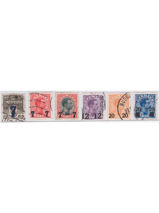 Danimarca 1926/27 Soprast. n° 168/73 Cat. € 53 (U)
